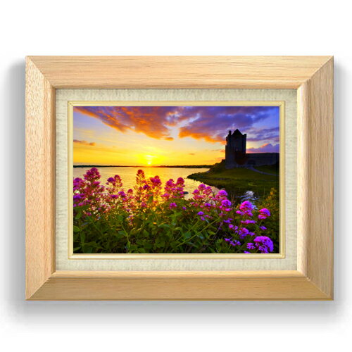 【油絵 直筆仕上げ】ライラックス香る水辺 F4サイズ 額入り 【キャンバス・額縁】 油彩 風景画 オリジ..