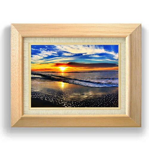 【油絵 直筆仕上げ】フロイデンビーチ F4サイズ 額入り 【キャンバス・額縁】 油彩 風景画 オリジナル..