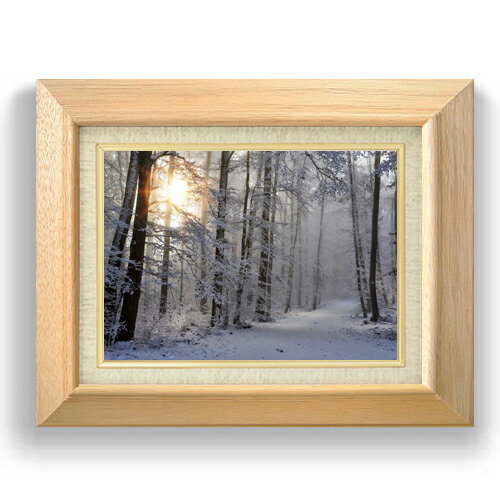 【油絵 直筆仕上げ】冬、木漏れ日 F4サイズ 額入り 【キャンバス・額縁】 油彩 風景画 オリジナルイン..