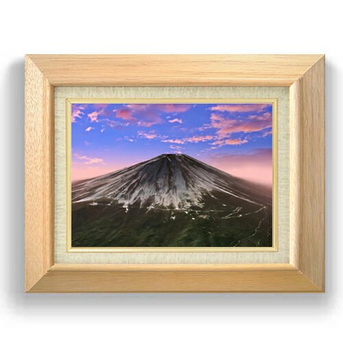 Rakuten - 【油絵 直筆仕上げ】富士山-朝焼け- F4サイズ 額入り 【キャンバス・額縁】 油彩 風景画 オリジナルインテリア絵画 風水画 479×389mm 複製画 送料無料 プレゼント ギフト 開店祝い 開業祝い 退職祝い 新築祝い リビング 玄関 モダン アートフレーム 壁掛け
