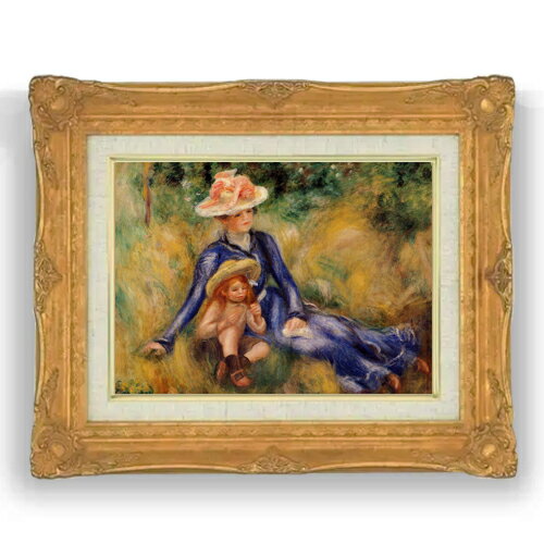 Rakuten - 【油絵 直筆仕上げ】ルノワール イボンヌとジェーン F4 【アップグレード額縁】 絵画 販売 4号 油彩 人物画 467×377mm 複製画 送料無料 プレゼント ギフト 開店祝い 開業祝い 退職祝い 新築祝い リビング 壁掛け