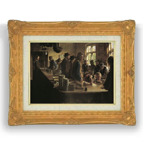 Rakuten - 【油絵 直筆仕上げ】クロイヤー A the victualler's when there is no fishing F4 【アップグレード額縁】 絵画 販売 4号 油彩 人物画 467×377mm 複製画 送料無料 プレゼント ギフト 開店祝い 開業祝い 退職祝い 新築祝い リビング 壁掛け