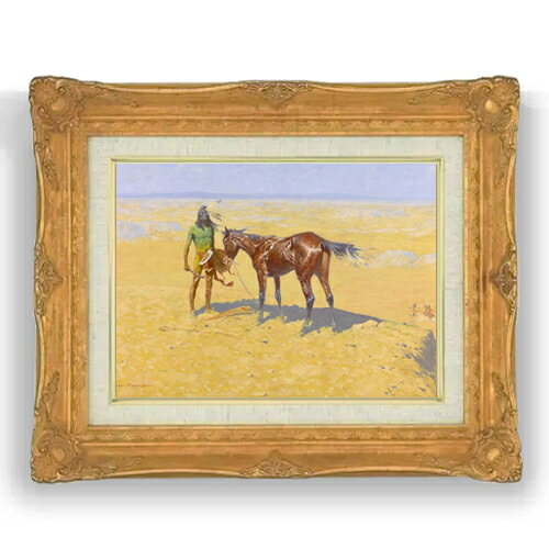 レミントン Ridden Down F4  絵画 販売 4号 油彩 人物画 467×377mm 複製画 送料無料 プレゼント ギフト 開店祝い 開業祝い 退職祝い 新築祝い リビング 壁掛け