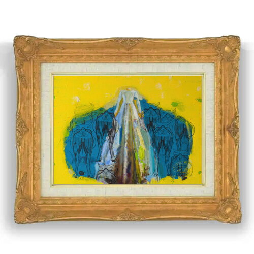 【油絵 直筆仕上げ】ペースケ カルジュセ・リュウ F4 【アップグレード額縁】 絵画 販売 4号 油彩 抽象画 467×377mm 複製画 送料無料