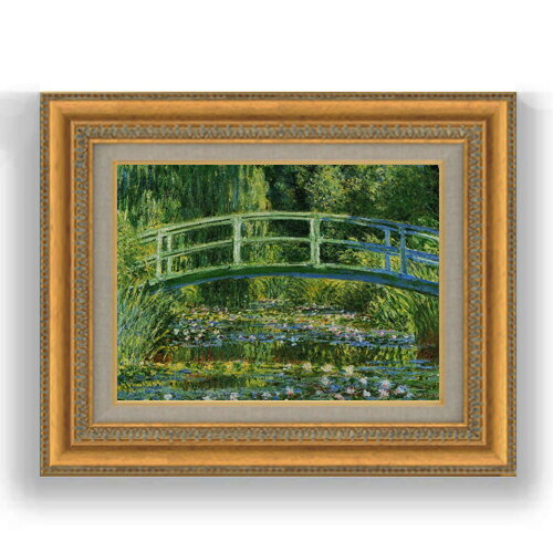 【油絵 直筆仕上げ】クロード・モネ 白い睡蓮 F4 【額入り】 絵画 販売 4号 油彩 風景画 481×391mm 複製画 送料無料 プレゼント ギフト 開店祝...