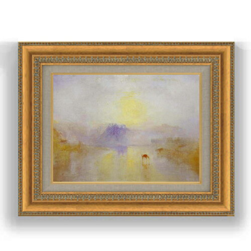 【油絵 直筆仕上げ】ターナー ノラム城、 日の出 F4 【額入り】 絵画 販売 4号 油彩 風景画 481×391mm 複製画 送料無料 プレゼント ギフト 開...