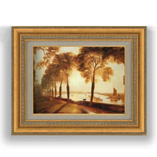Rakuten - 【油絵 直筆仕上げ】ターナー モートレイクテラス F4 【額入り】 絵画 販売 4号 油彩 風景画 481×391mm 複製画 送料無料 プレゼント ギフト 開店祝い 開業祝い 退職祝い 新築祝い リビング 玄関 モダン 壁掛け