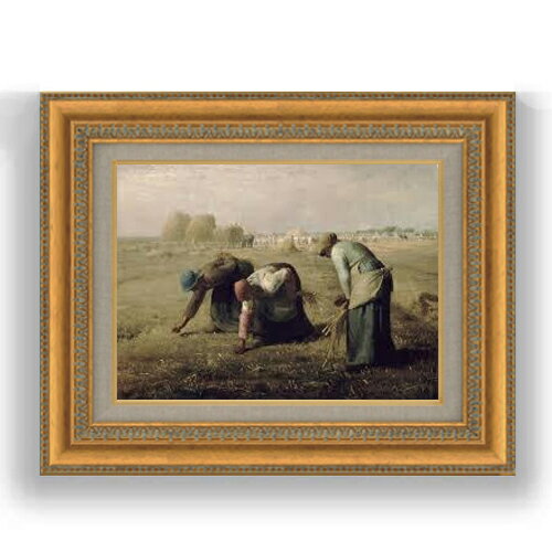 【油絵 直筆仕上げ】ミレー 落穂拾い F4 【額入り】 絵画 販売 4号 油彩 風景画 481×391mm 複製画 送料無料 プレゼント ギフト 開店祝い 開業...