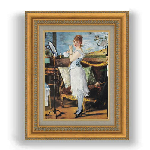 Rakuten - 【油絵 直筆仕上げ】マネ ナナ F4 【額入り】 絵画 販売 4号 油彩 人物画 485×395mm 複製画 送料無料 プレゼント ギフト 開店祝い 開業祝い 退職祝い 新築祝い リビング 玄関 モダン 壁掛け
