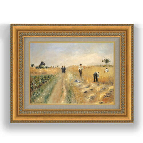 【油絵 直筆仕上げ】ルノワール The Harvesters F4 【額入り】 絵画 販売 4号 油彩 風景画 481×391mm 複製画 送料無料 プレゼント...