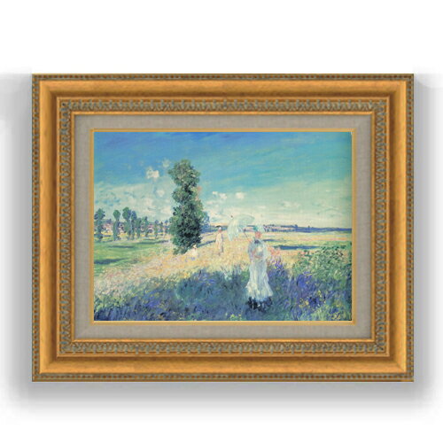 樂天商城 - 【油絵 直筆仕上げ】クロード・モネ 散歩 F4 【額入り】 絵画 販売 4号 油彩 風景画 481×391mm 複製画 送料無料 プレゼント ギフト 開店祝い 開業祝い 退職祝い 新築祝い リビング 玄関 モダン 壁掛け