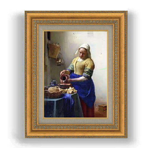 樂天商城 - 【油絵 直筆仕上げ】フェルメール 牛乳を注ぐ女 F4 【額入り】 絵画 販売 4号 油彩 人物画 481×391mm 複製画 送料無料 プレゼント ギフト 開店祝い 開業祝い 退職祝い 新築祝い リビング 玄関 モダン 壁掛け