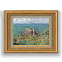 【油絵 直筆仕上げ】クロード・モネ サン=タドレスの小屋 F4 【額入り】 絵画 販売 4号 油彩 風景画 481×391mm 複製画 送料無料 プレゼント ギ...