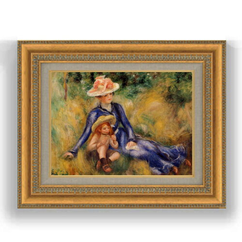 人物画 - 【油絵 直筆仕上げ】ルノワール イボンヌとジェーン F4 【額入り】 絵画 販売 4号 油彩 人物画 481×391mm 複製画 送料無料 プレゼント ギフト 開店祝い 開業祝い 退職祝い 新築祝い リビング 玄関 モダン 壁掛け
