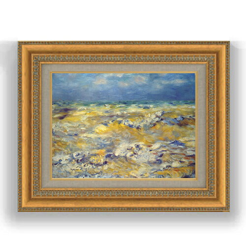 【油絵 直筆仕上げ】ルノワール ベルヌヴァルの岬 F4 【額入り】 絵画 販売 4号 油彩 風景画 481×391mm..