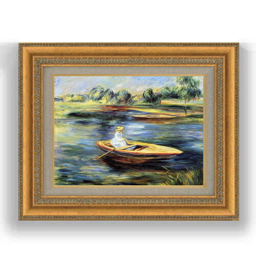 Rakuten - 【油絵 直筆仕上げ】ルノワール ボートを漕ぐ若い女 F4 【額入り】 絵画 販売 4号 油彩 人物画 481×391mm 複製画 送料無料 プレゼント ギフト 開店祝い 開業祝い 退職祝い 新築祝い リビング 玄関 モダン 壁掛け