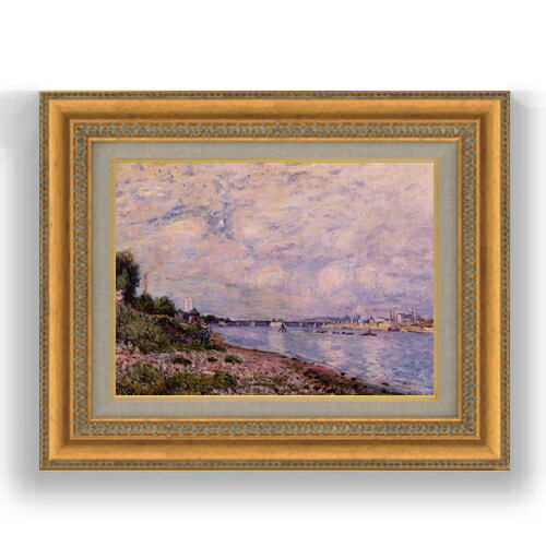 【油絵 直筆仕上げ】シスレー ブージヴァルの風景 F4 【額入り】 絵画 販売 4号 油彩 風景画 481×391mm..