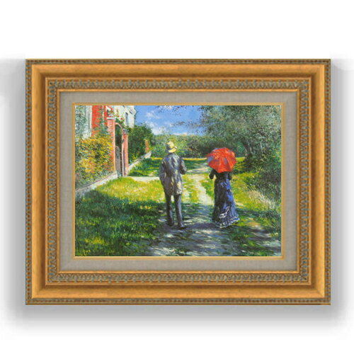 【油絵 直筆仕上げ】カイユボット ライジングロード F4 【額入り】 絵画 販売 4号 油彩 風景画 481×391mm 複製画 送料無料 プレゼント ギフト ...