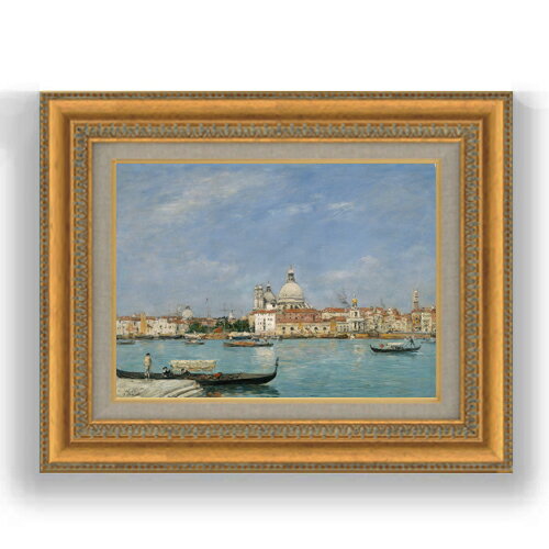【油絵 直筆仕上げ】ブータン サンタ・マリア・デッラ・サルーテ聖堂-サン・ジョルジョ島から望む F4 【額入り】 絵画 販売 4号 油彩 風景画 481×391mm 複製画 送料無料