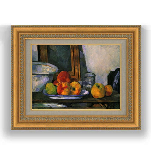 【油絵 直筆仕上げ】セザンヌ 開いた引出しのある静物 F4 【額入り】 絵画 販売 4号 油彩 風景画 481×391mm 複製画 送料無料 プレゼント ギフト...