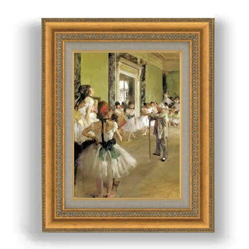 【油絵 直筆仕上げ】ドガ バレエのレッスン F4 【額入り】 絵画 販売 4号 油彩 人物画 481×391mm 複製画 送料無料 プレゼント ギフト 開店祝い 開業祝い 退職祝い 新築祝い リビング 玄関 モダン 壁掛け