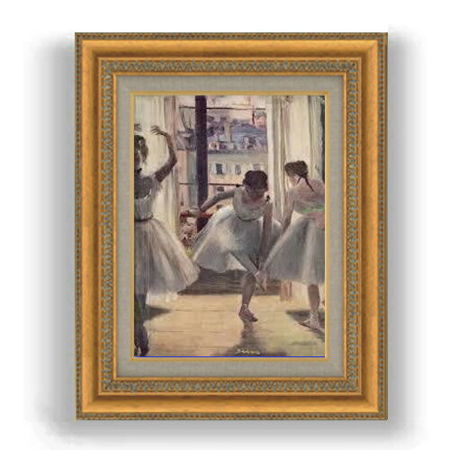【油絵 直筆仕上げ】ドガ 三人の踊り子 F4 【額入り】 絵画 販売 4号 油彩 人物画 481×391mm 複製画 送料無料 プレゼント ギフト 開店祝い 開...