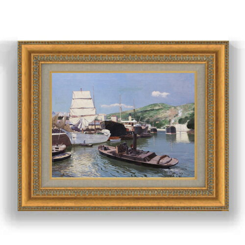 樂天商城 - 【油絵 直筆仕上げ】アバデス Port of Bilbao F4 【額入り】 絵画 販売 4号 油彩 風景画 481×391mm 複製画 送料無料 プレゼント ギフト 開店祝い 開業祝い 退職祝い 新築祝い リビング 玄関 モダン 壁掛け