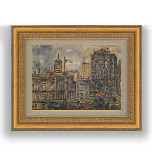 Rakuten - 【油絵 直筆仕上げ】ガルシア 市庁舎 F4 【額入り】 絵画 販売 4号 油彩 抽象画 481×391mm 複製画 送料無料