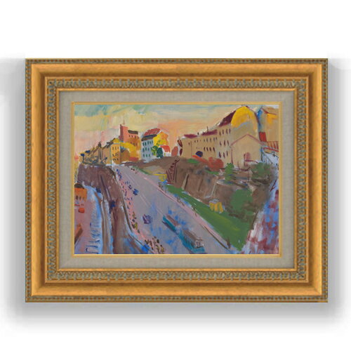 【油絵 直筆仕上げ】グリューネヴァルト　カタリナの冒険 F4 【額入り】 絵画 販売 4号 油彩 抽象画 481×391mm 複製画 送料無料