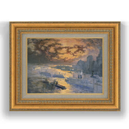 樂天商城 - 【油絵 直筆仕上げ】ペネル 反射する川 F4 【額入り】 絵画 販売 4号 油彩 抽象画 481×391mm 複製画 送料無料