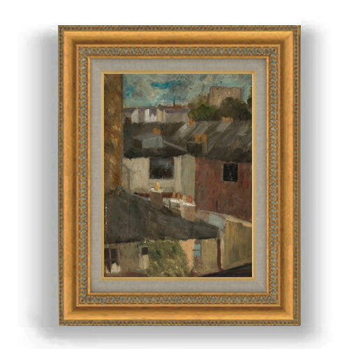 【油絵 直筆仕上げ】マコフスキ 作業室の窓からの眺め F4 【額入り】 絵画 販売 4号 油彩 抽象画 481×3..