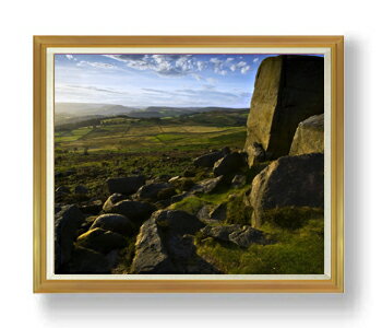 【油絵 直筆仕上げ】草原の石塊 F50サイズ 額入り 【額入り】 油彩 風景画 オリジナルインテリア絵画 ..