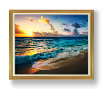 【油絵 直筆仕上げ】ビーチ-熱帯- F50サイズ 額入り 【額入り】 油彩 風景画 オリジナルインテリア絵画 風水画 アート絵画 50号 大きな絵画サイズ 額入り 複製画 送料無料 1323×1066mm