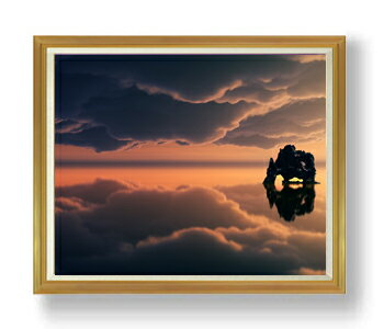 【油絵 直筆仕上げ】夕刻の幻想 F50サイズ 額入り 【額入り】 油彩 風景画 オリジナルインテリア絵画 ..