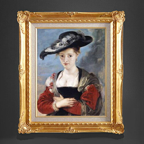 【油絵 直筆仕上げ】ルーベンス シュザンヌ・フールマンの肖像 F6 【アップグレード額縁】 絵画 販売 6号 油彩 人物画 552×461mm 複製画 送料無料 プレゼント ギフト 開店祝い 開業祝い 退職祝い 新築祝い リビング 玄関 アートフレーム 壁掛け