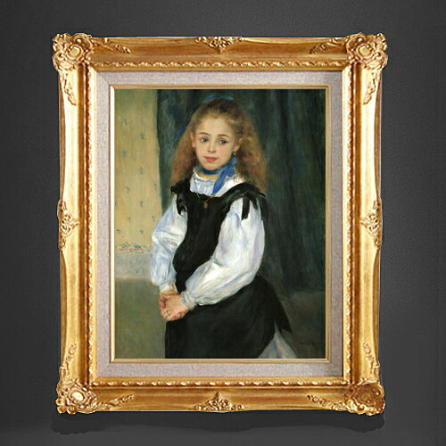 【油絵 直筆仕上げ】ルノワール ルグラン嬢 F6 【額入り】 絵画 販売 6号 油彩 人物画 552×461mm 複製画 送料無料 プレゼント ギフト 開店祝い 開業祝い 退職祝い 新築祝い リビング 玄関 モダン アートフレーム 壁掛け