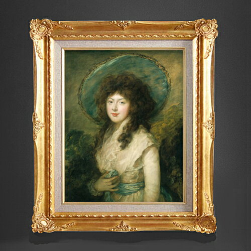 Rakuten - 【油絵 直筆仕上げ】トマス・ゲインズバラ キャサリン・タットン F6 【アップグレード額縁】 絵画 販売 6号 油彩 人物画 552×461mm 複製画 送料無料 プレゼント ギフト 開店祝い 開業祝い 退職祝い 新築祝い リビング 玄関 アートフレーム 壁掛け