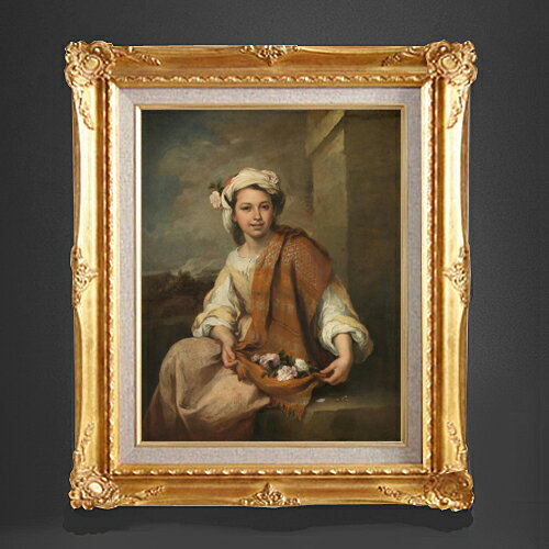 絵自体（キャンバス）の大きさ　410×318mm 【お届け日数】 ご注文日から　8-12日以内　に到着いたします。 ※一部在庫商品は早期出荷可能の場合がございます。 お急ぎに際は別途Eメールにてお問い合わせください。 お問い合わせメールアドレス 　shopmaster@artrest.jp 【留意事項】 ※注文個数によりお届け日が変わることがあります。 ※直筆仕上げ商品のため色彩が若干異なる場合がございますので 予めご了承くださいませ。 絵画 販売 インテリア 油絵 油彩 壁掛け 複製画 風景画 ゴッホ モネ ルノワール その他 静物画 肖像画 アート プレゼント 開業祝い 退職祝い 新築祝い 玄関 リビングアート 風水 縁起 フレーム 贈り物ムリーリョ The Flower