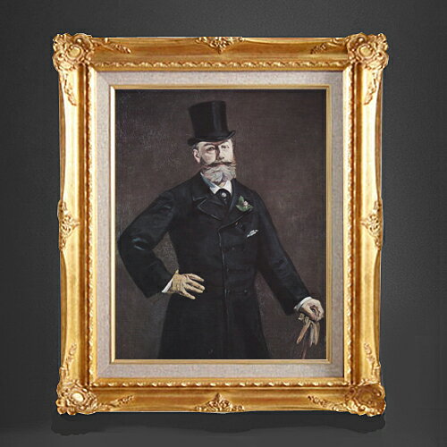 Rakuten - 【油絵 直筆仕上げ】マネ アントナン・ブルーストの肖像 F6 【アップグレード額縁】 絵画 販売 6号 油彩 風景画 552×461mm 複製画 送料無料 プレゼント ギフト 開店祝い 開業祝い 退職祝い 新築祝い リビング 玄関 アートフレーム 壁掛け