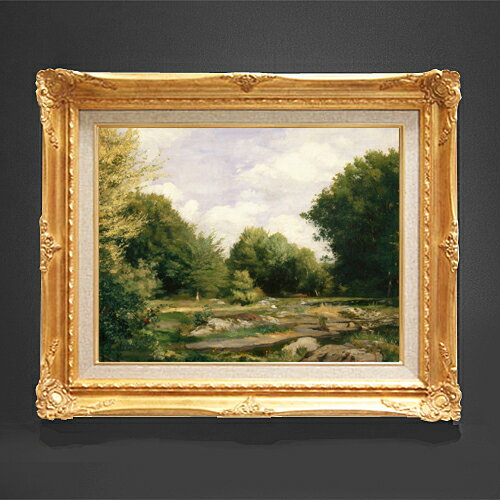 【油絵 直筆仕上げ】ルノワール A Clearing in the Woods F6 【額入り】 絵画 販売 6号 油彩 風景画 552×461mm 複製画 送料無料 プレゼント ギフト 開店祝い 開業祝い 退職祝い 新築祝い リビング 玄関 モダン アートフレーム 壁掛け