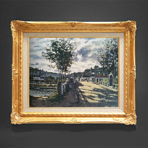 絵自体（キャンバス）の大きさ　410×318mm 【お届け日数】 ご注文日から　8-12日以内　に到着いたします。 ※一部在庫商品は早期出荷可能の場合がございます。 お急ぎに際は別途Eメールにてお問い合わせください。 お問い合わせメールアドレス 　shopmaster@artrest.jp 【留意事項】 ※注文個数によりお届け日が変わることがあります。 ※直筆仕上げ商品のため色彩が若干異なる場合がございますので 予めご了承くださいませ。 絵画 販売 インテリア 油絵 油彩 壁掛け 複製画 風景画 ゴッホ モネ ルノワール その他 静物画 肖像画 アート プレゼント 開業祝い 退職祝い 新築祝い 玄関 リビングアート 風水 縁起 フレーム 贈り物クロード・モネ ブジーヴァルの橋
