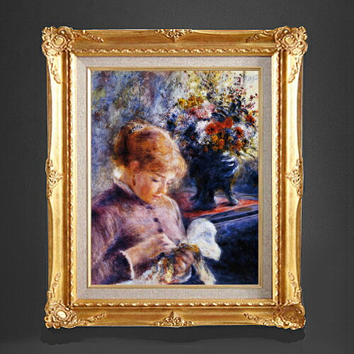 【 油絵 直筆仕上げ 】 ルノワール 身支度する少女 F6 【アップグレード額縁】 絵画 販売 6号 油彩 人物画 552×461mm 送料無料 複製画 プレゼント ギフト 開店祝い 開業祝い 退職祝い 新築祝い リビング 玄関 アートフレーム 壁掛け ラッピング可 贈答