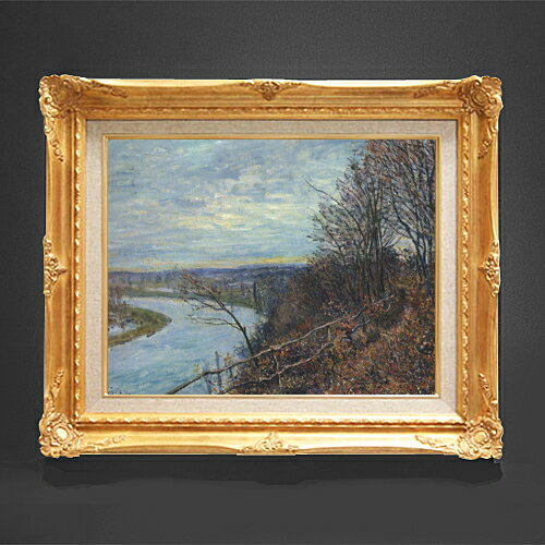 【油絵 直筆仕上げ】シスレー 11月の午後 F6 【額入り】 絵画 販売 6号 油彩 風景画 552×461mm 複製画 ..