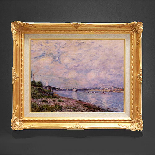 【油絵 直筆仕上げ】シスレー ブージヴァルの風景 F6 【額入り】 絵画 販売 6号 油彩 風景画 552×461mm 複製画 送料無料 プレゼント ギフト 開店祝い 開業祝い 退職祝い 新築祝い リビング 玄関 モダン アートフレーム 壁掛け
