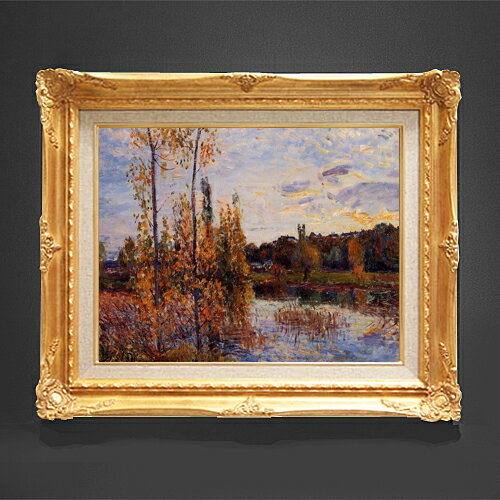 Rakuten - 【油絵 直筆仕上げ】シスレー ロノジカ近郊 F6 【アップグレード額縁】 絵画 販売 6号 油彩 風景画 552×461mm 複製画 送料無料 プレゼント ギフト 開店祝い 開業祝い 退職祝い 新築祝い リビング 玄関 アートフレーム 壁掛け