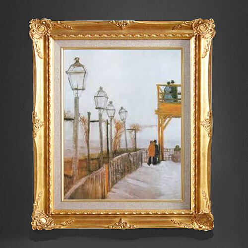 樂天商城 - 【油絵 直筆仕上げ】ゴッホ モンマルトル F6 【アップグレード額縁】 絵画 販売 6号 油彩 風景画 552×461mm 複製画 送料無料 プレゼント ギフト 開店祝い 開業祝い 退職祝い 新築祝い リビング 玄関 アートフレーム 壁掛け