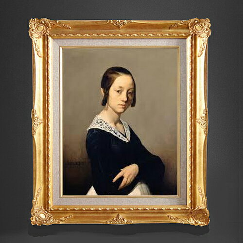 【油絵 直筆仕上げ】ミレー ルイーズ＝アントワネット・ファルダンの肖像 F6 【額入り】 絵画 販売 6号 油彩 人物画 552×461mm 複製画 ..