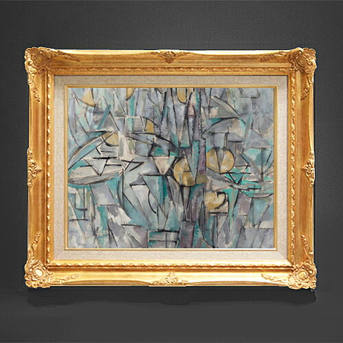 【油絵 直筆仕上げ】ピート・モンドリアン Composition X F6 【額入り】 絵画 販売 6号 油彩 抽象画 55..