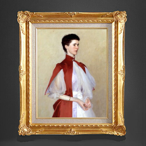 Rakuten - 【油絵 直筆仕上げ】サージェント Portrait of Mrs Robert Harrison F6 【アップグレード額縁】 絵画 販売 6号 油彩 人物画 552×461mm 複製画 送料無料 プレゼント ギフト 開店祝い 開業祝い 退職祝い 新築祝い リビング 玄関 アートフレーム 壁掛け
