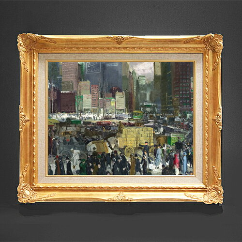 【油絵 直筆仕上げ】ジョージ・ベローズ New York F6 【アップグレード額縁】 絵画 販売 6号 油彩 風景画 552×461mm 複製画 送料無料 プレゼント ギフト 開店祝い 開業祝い 退職祝い 新築祝い リビング 玄関 アートフレーム 壁掛け ラッピング